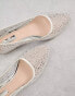 Фото #4 товара Be Mine Bridal Elidia embellished flats in ivory satin