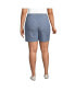 Фото #2 товара Plus Size Mid Rise Elastic Waist Pull On 7" Chino Shorts