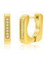 Stainless Steel or Gold Plated over Stainless Steel U-Shaped CZ Huggie Earrings