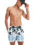 ONLY & SONS swim short with retro palm print in light blue Bergquelle, 2XL - W40-42 - фото #1