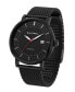 Фото #2 товара Black Dial with Black Plated Steel and Black Plated Steel Mesh Watch 44 mm