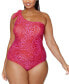 Trendy Plus Size Marita One-Shoulder One-Piece Swimsuit