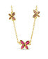Sterling Forever silver-Tone or Gold-Tone Pink Cubic Zirconia Butterfly Charm Caria Necklace