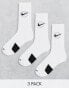 Фото #1 товара Nike Basketball Everyday 3 pack crew socks in white