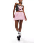 Фото #1 товара Reclaimed Vintage mini puff ball skirt in pink stripe