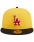 Фото #3 товара Men's Yellow, Black Los Angeles Dodgers Grilled 59FIFTY Fitted Hat