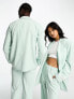 IIQUAL unisex double breasted blazer co-ord in mint