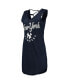 Women's Navy New York Yankees Game Time Slub Beach V-Neck Cover-Up Dress