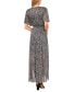 Women's Animal Print Smocked-Waist Flutter-Sleeve Maxi Dress
