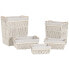 Laundry basket Home ESPRIT White Natural Metal Shabby Chic 42 x 32 x 51 cm 5 Pieces