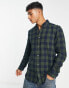 Фото #1 товара French Connection long sleeve gingham check flannel shirt in dark green