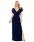 ფოტო #1 პროდუქტის Women's Sequin-Sleeve Surplice-Neck Gown