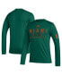 Men's Green Miami Hurricanes Practice Basketball Pregame AEROREADY Long Sleeve T-shirt