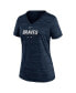 Фото #2 товара Women's Navy Atlanta Braves Authentic Collection Velocity Practice Performance V-Neck T-shirt