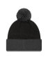 Фото #2 товара Men's Black, Gray Brooklyn Nets Confident Cuffed Knit Hat with Pom