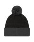 Men's Black, Gray Brooklyn Nets Confident Cuffed Knit Hat with Pom