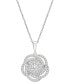 Wrapped in Love diamond Knot Pendant Necklace in 14k White Gold (1 ct. t.w.), Created for Macy's Белый, 18 inches - фото #1