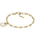 ფოტო #1 პროდუქტის Heritage Crest Mother of Pearl Gold-Tone Brass Chain Bracelet