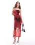 Фото #1 товара Noisy May rose print maxi dress in red