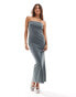 Фото #1 товара Brave Soul strapless bodycon midi dress in grey