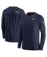 ფოტო #2 პროდუქტის Men's Navy New England Patriots 2022 Sideline Coach Chevron Lock Up Performance Long Sleeve V-Neck T-shirt