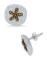 ფოტო #3 პროდუქტის Crystal Sand Dollar Sterling Silver Stud Earrings