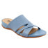 Softwalk Taraz S2320-443 Womens Blue Extra Wide Leather Strap Sandals Shoes