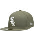 ფოტო #1 პროდუქტის Men's Olive Chicago White Sox Logo White 59FIFTY Fitted Hat