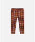 ფოტო #1 პროდუქტის Big Girls Milano Treggings Plaid Magenta And Brown