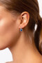 Charming silver earrings with blue zircons EA123W