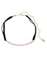 ფოტო #1 პროდუქტის Pink Crystal Black Faux Suede Choker Necklace