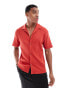 ASOS DESIGN relaxed rib polo shirt in red