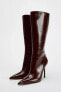 LEATHER STILETTO HEEL BOOTS