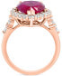 ფოტო #4 პროდუქტის EFFY® Lab Grown Ruby (7-1/8 ct. t.w) & Lab Grown Diamond (1 ct. t.w.) Halo Ring in 14k Rose Gold