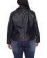 Plus Size Faux Leather Jacket