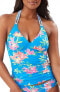 Фото #1 товара Women's Tommy Bahama Sun Lilies Reversible Halter Tankini Top, Size Large - Blue