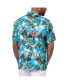 Фото #2 товара Рубашка Margaritaville мужская с рисунком "Джунгли - Попугай" светло-синяя для вечеринки Майами Долфинс