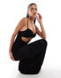 Фото #4 товара ASOS DESIGN slinky cami wide leg jumpsuit with trim detail in black