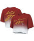ფოტო #2 პროდუქტის Women's Threads George Kittle Scarlet, White San Francisco 49ers Drip-Dye Player Name and Number Tri-Blend Crop T-shirt