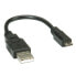ROLINE USB 2.0 Cable - USB Type A M - Micro USB B M 0.15 m - 0.15 m - Micro-USB B - USB A - USB 2.0 - Male/Male - Black