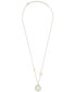 Фото #3 товара Macy's mother-of-Pearl (10mm) & Cubic Zirconia Hamsa Hand & Evil Eye Pendant Necklace in 14k Gold-Plated Sterling Silver, 16" + 2" extender