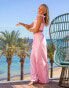 South Beach x Misha Grimes wide leg beach trouser co-ord in pink