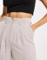 Фото #3 товара ASOS DESIGN wide leg dad trouser in stone