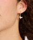 Gold-Tone Cubic Zirconia & Mother-of-Pearl Butterfly Charm Huggie Hoop Earrings