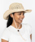 Фото #2 товара Crochet Straw Cowboy Hat with Chin Strap