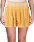 Фото #2 товара Aqua 253005 Womens Striped Smocked Casual Shorts Gold Size Small