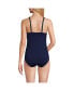 Фото #3 товара Women's Chlorine Resistant Shirred V-neck One Piece Swimsuit