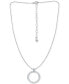 Cubic Zirconia Open Circle Pendant Necklace, 16" + 2" extender, Created for Macy's