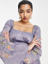 ASOS DESIGN satin bias cut mini dress with pop floral embroidery