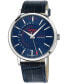 Фото #1 товара Часы Gevril Guggenheim Blue Leather 40mm